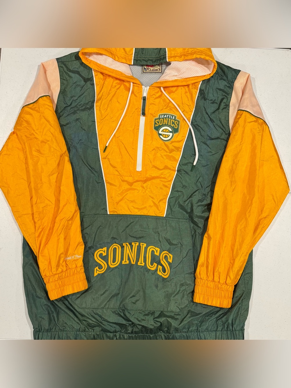 Mitchell and Ness Seattle SuperSonics pullover jacket size XL NBA Basketball